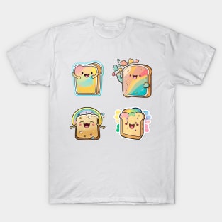 Cute happy colorfull kawaii toast T-Shirt